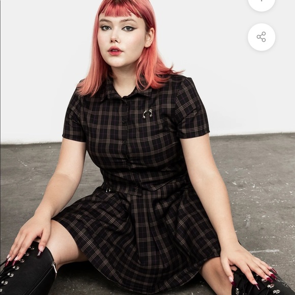 DISTURBIA Jinx Check Co Ord Top - Picture 6 of 8